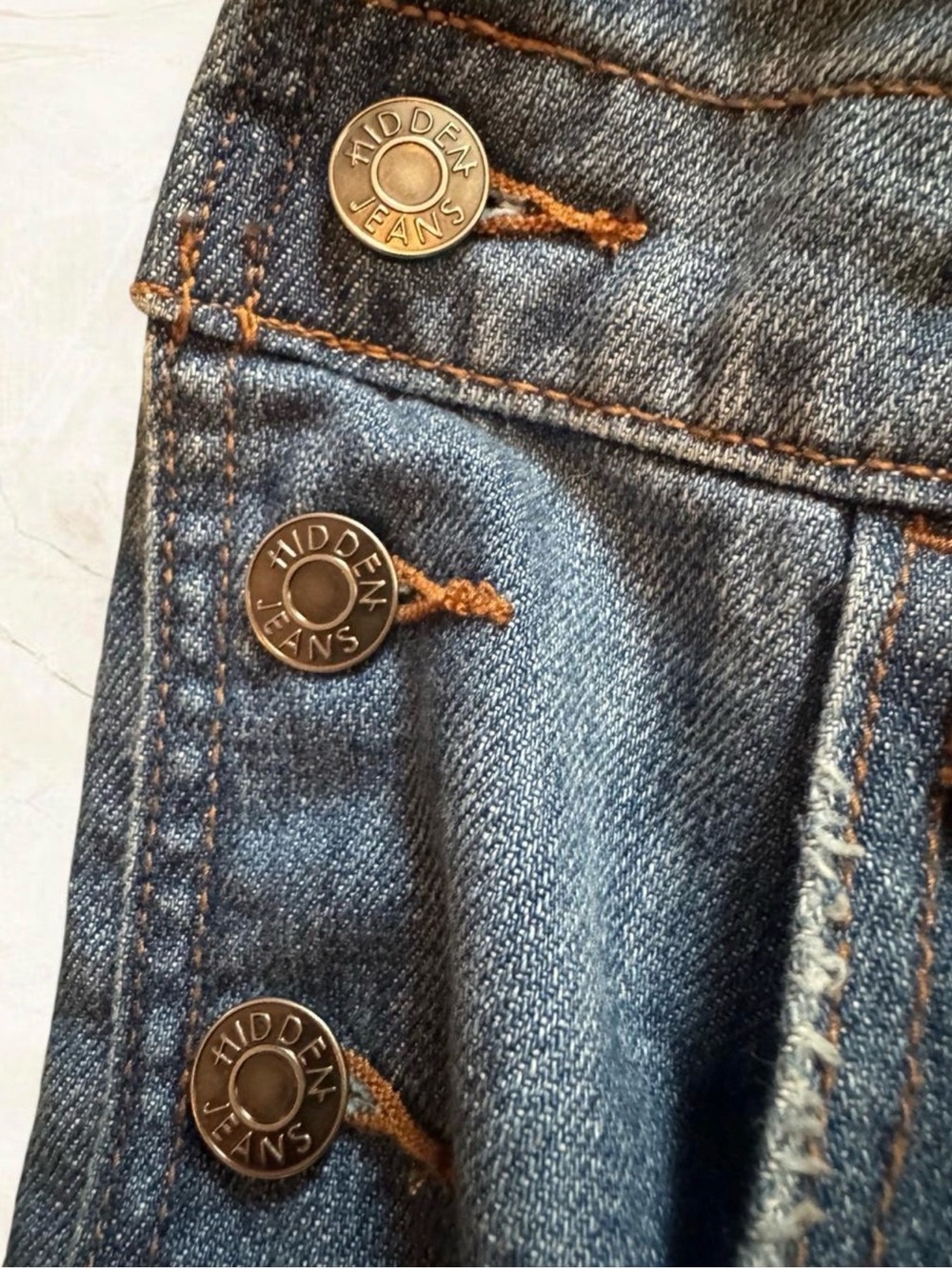 Hidden Jeans Girls Blue Distressed Denim Bib Overall Jumpsuit Button Pockets Sm - Picture 8 of 15